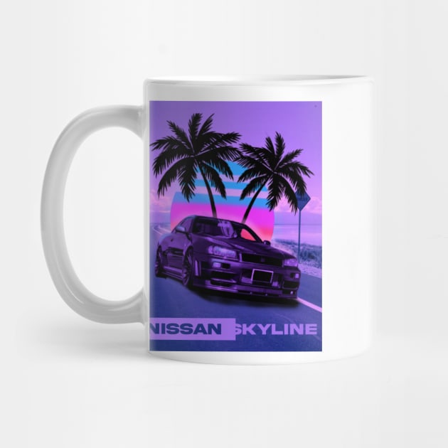 Nissan Skyline synthwave by BLUESIDE